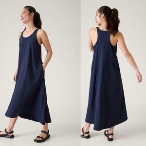 Athleta Presidio Traveler Maxi Dress sz S in Navy Blue
